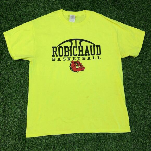 Gildan Other - Neon Yellow Robichaud Basketball Bulldog Graphic Tee
